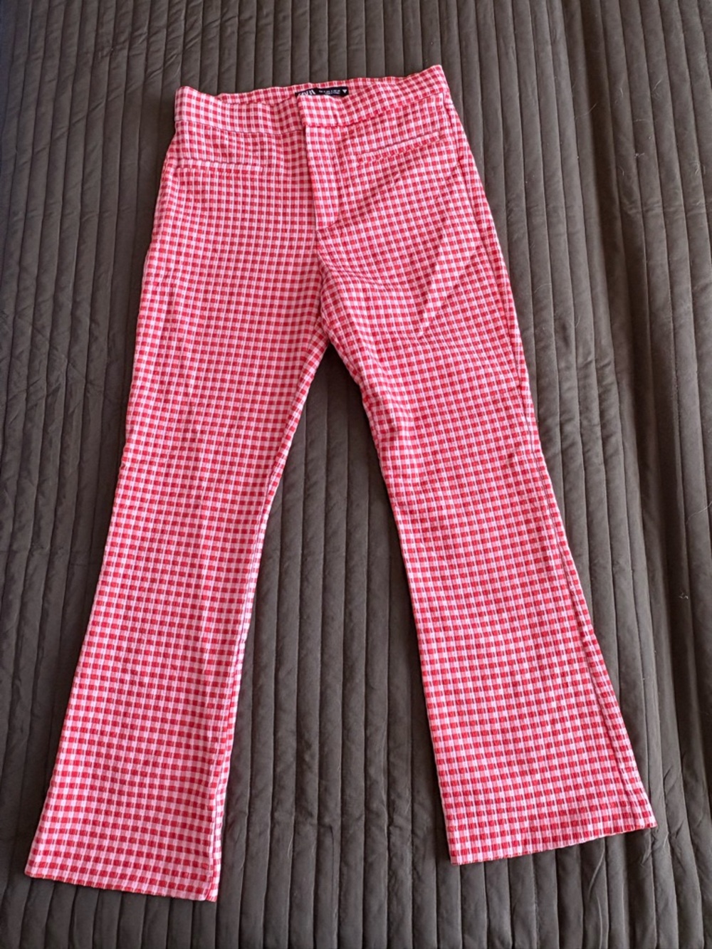 Red Gingham Stretch Pants